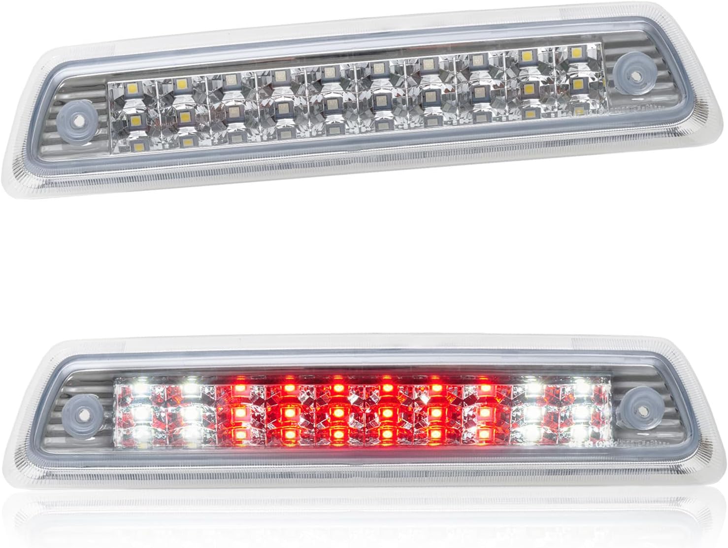 Third 3rd Brake Light LED High Mount Stop Light for 2009-2014 Ford F150, 10-14 Lincoln Mark LT, Rear Center Cab Roof Tail Cargo Lamp, NOT FIT SVT Raptor&Models with Hill Descent Control (Chrome)