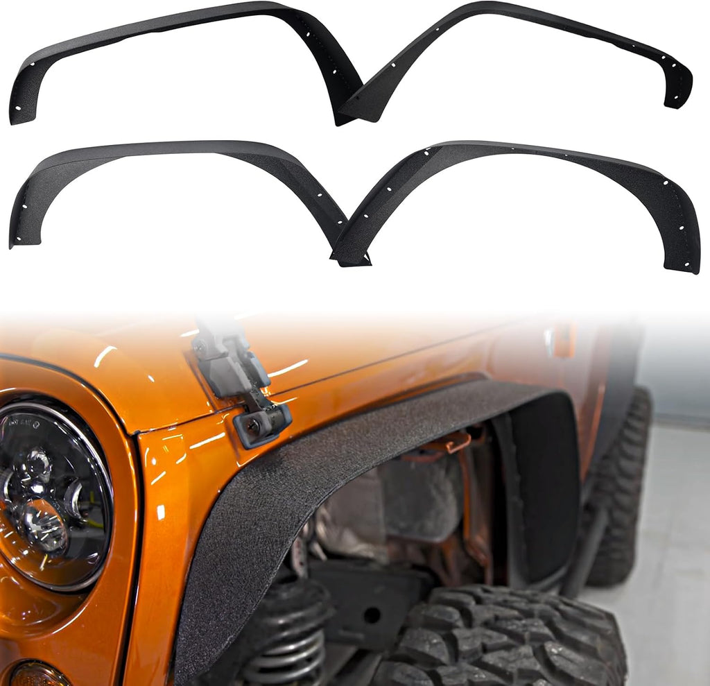 monoking 4pcs flat fender flares for 2007-2018 wrangler, main product view