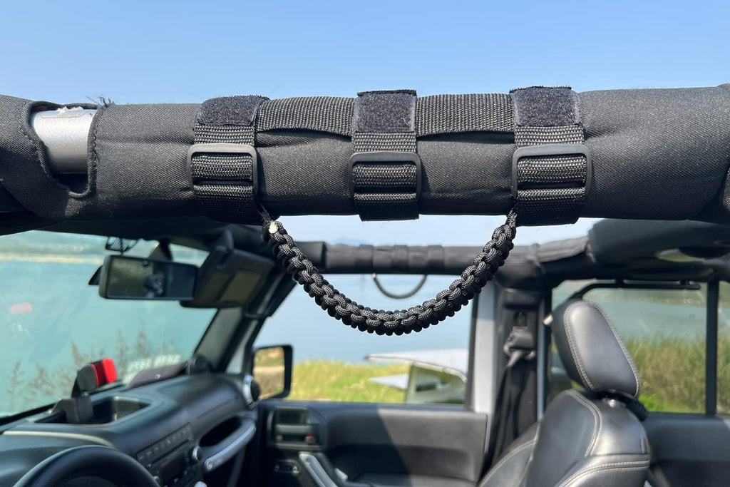 2 x Roll Bar Grab Handles Grip Handle for Jeep Wrangler YJ TJ JK JKU JL JLU Sahara Rubicon X Sports Freedom & Unlimited 1987-2022 (Black)