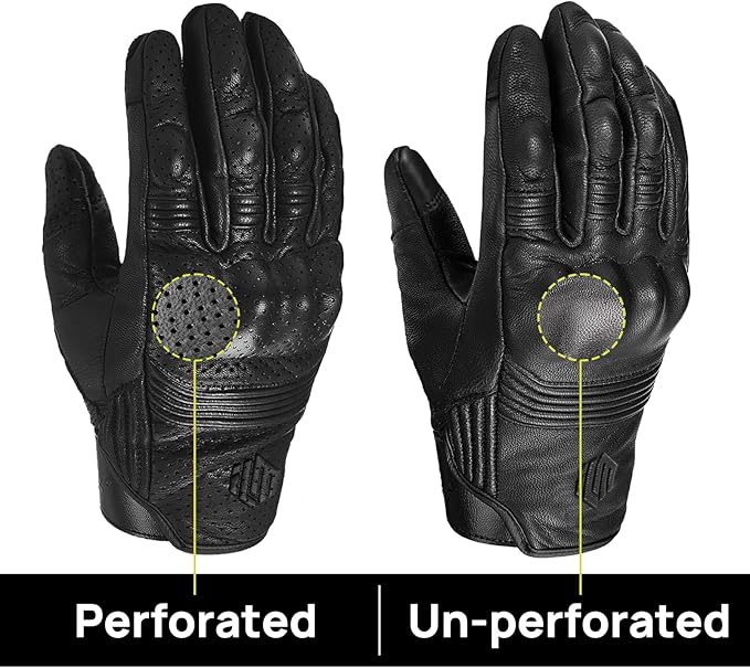 ILM Goatskin Leather Motorcycle Motorbike Powersports Racing Gloves Touchscreen - Image 6