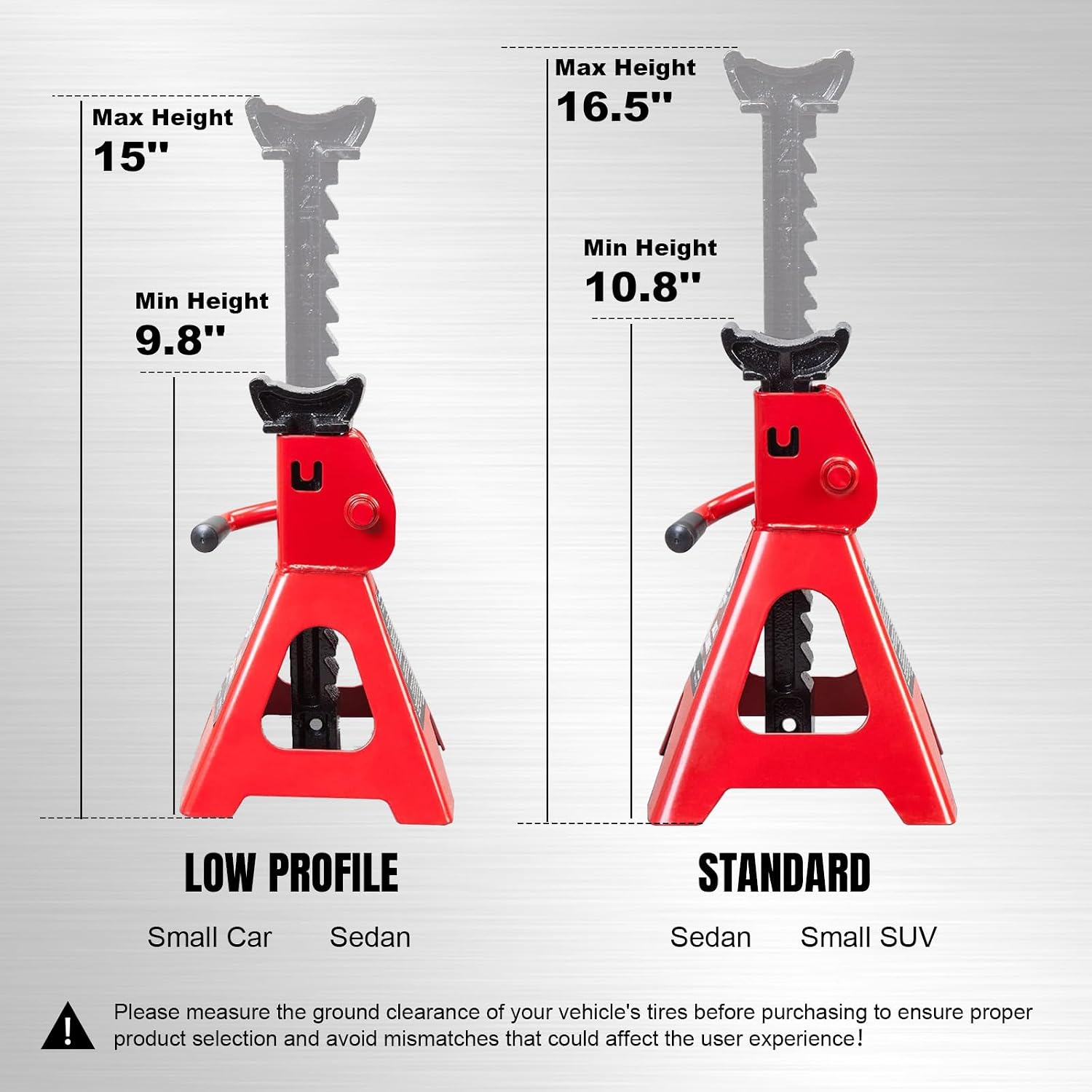 Jack Boss Jack Stands Low Profile 2 Ton(4000 LBs) Lifting Car Stand, Fit Use for Cars Automotive Small Vehicles, 2 Pack