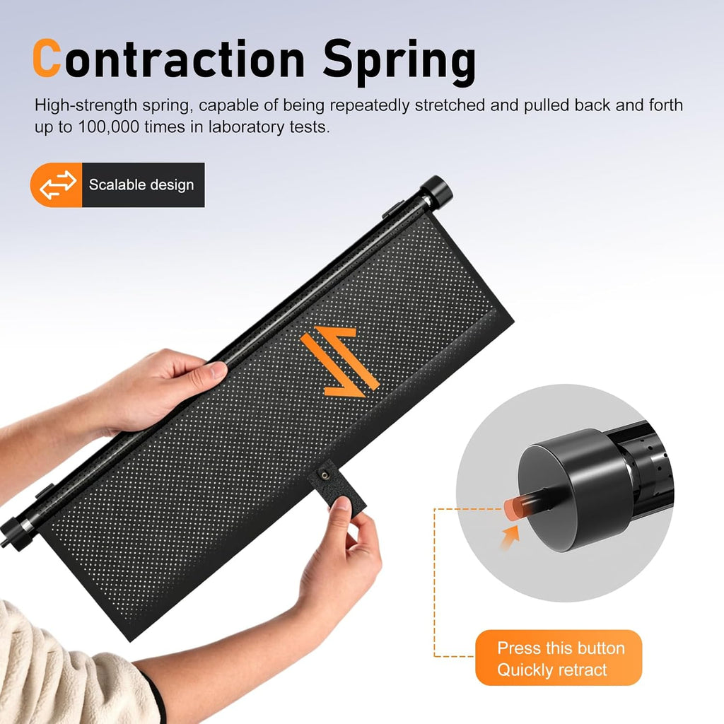 2 PCS Car Side Window Sun Shade, 17.7'' x 20'' Retractable Roller Car Window Shade with Suction Cups, Blocks Heat and Glare Protection Vehicle Sun Shades, Fit for Cars SUV Truck