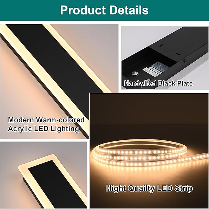 2 Pack LED Outdoor Long Wall Lights, 24 inch Outdoor Linear Light - Image 6