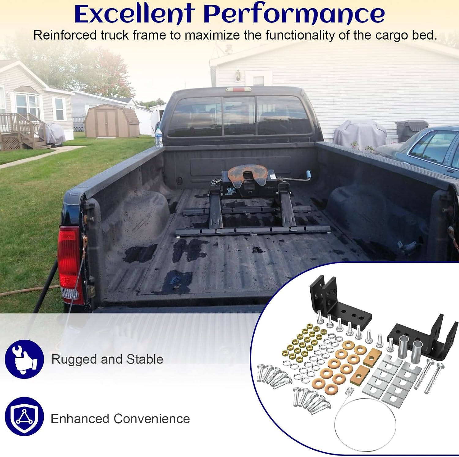 Universal Installation Kit w/Hardware and Brackets Compatible with Reese 5th Wheel Trailer Hitches #30035 & #58058 (10 - Bolt Design)