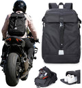 Helmet Backpack for Motorcycle Riders, Waterproof Large Capacity Backpack with Holder, Helmet Bag for Storage Hiking Cycling, Motorcycle Backpacks Motorcycle Riders Accessories for Men Women Black