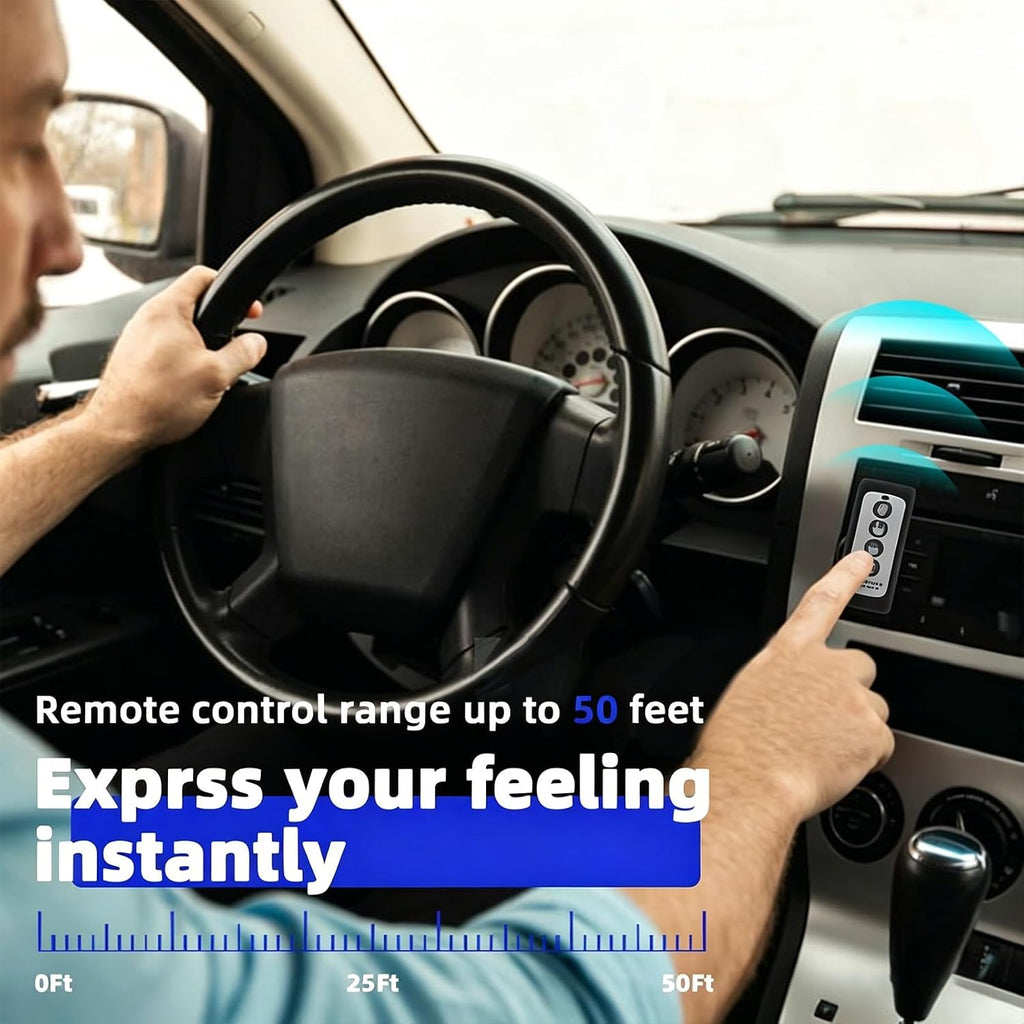 Middle Finger Car Light, Hand Gesture Light for Car, Road Rage Led Sign, Light Up Road Mate Hand Led for Cars Window with Remote, Funny Cars Accessories, for Men (Blue)