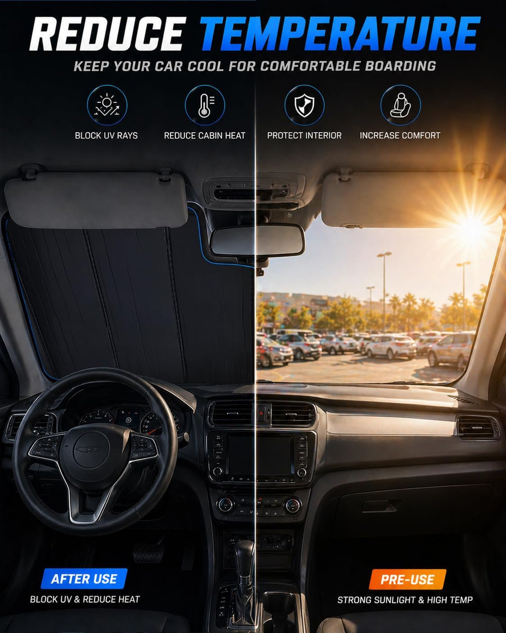 Pigenius Windshield Sunshade for Subaru Forester 2025-2026, Reversible Silver/Black, Liquid Silver Flowing Light & Zero Fold Elastic Strap - Installs in Seconds