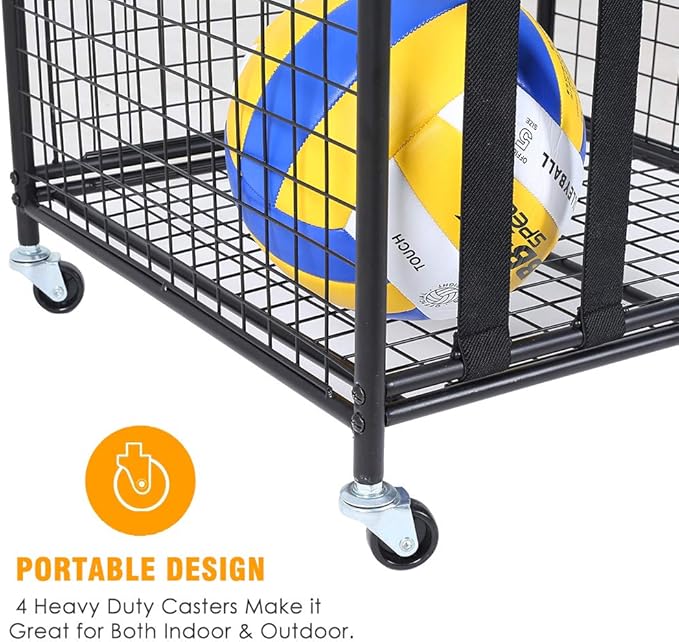 Snail Garage Sports Equipment Storage Organizer Sports Ball Storage Rolling Cart - Image 6