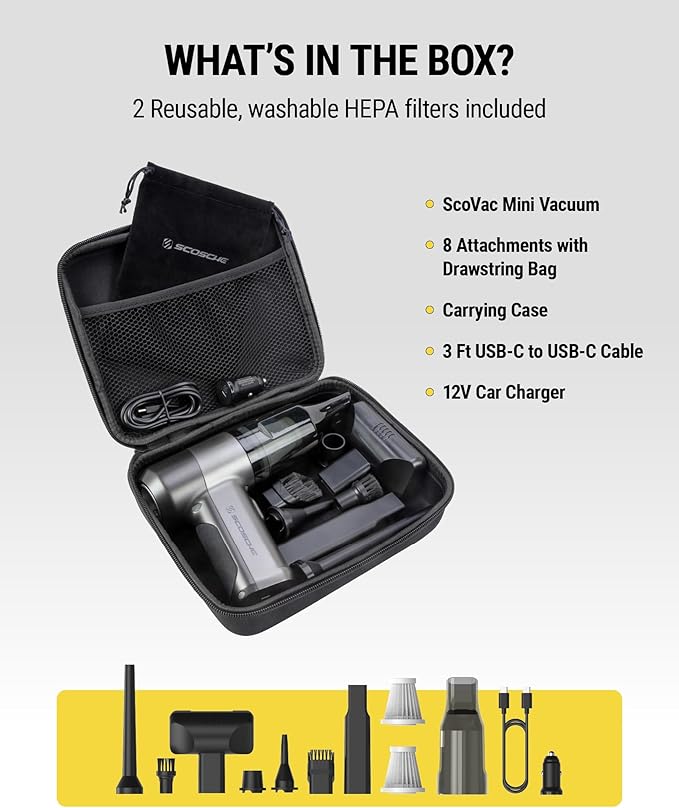 Scosche SCOVAC Cordless Handheld Vacuum Cleaner - Image 5