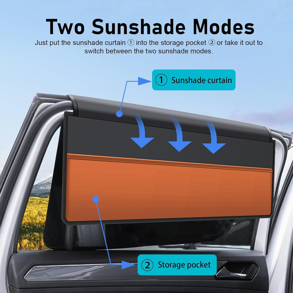 4 PCS Car Window Shades, Magnetic Privacy Sun Shade for Side Windows, Adjustable Blackout Car Window Covers, Universal for Most Vehicles (Black)