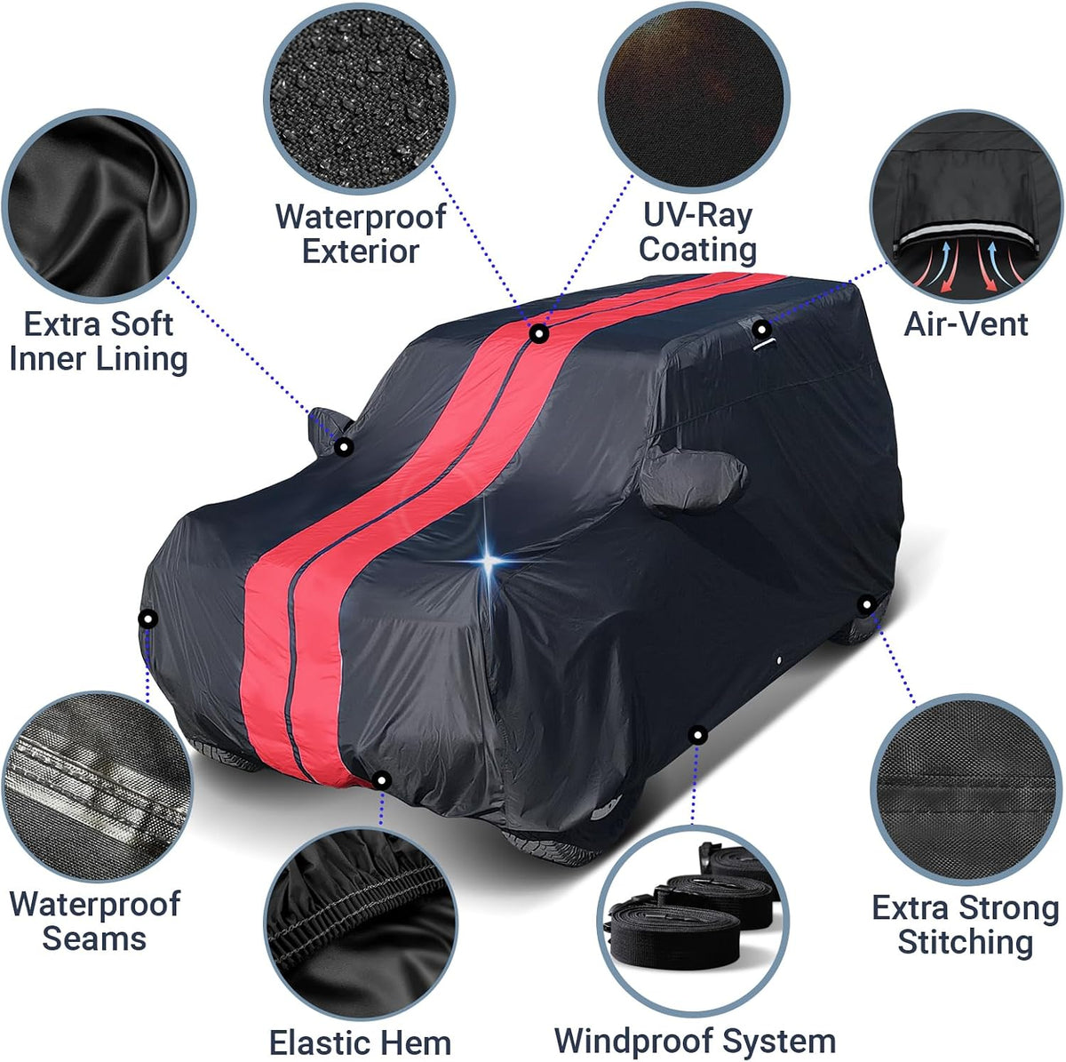 icarcover car cover waterproof all weather for 1946-60, side view
