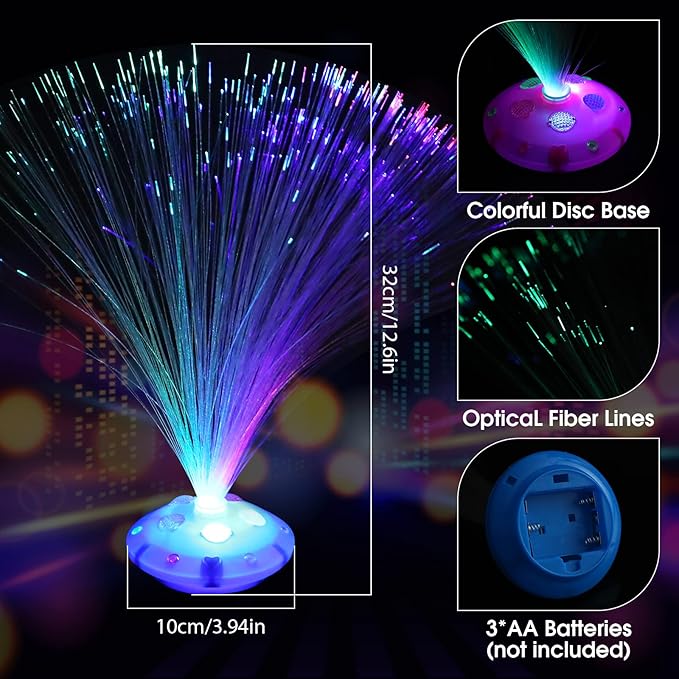 Retisee 24 Pcs Halloween Fiber Optic Lamp Multicolored Centerpiece Optic Ligh...