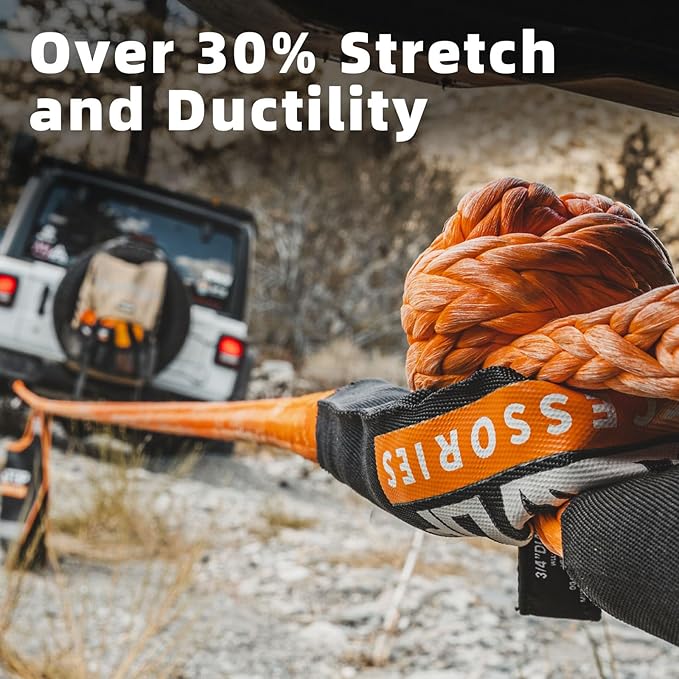 ALL-TOP Kinetic Recovery Rope, 1in x 30ft, Heavy Duty 30+% Elasticity, 16000Lbs - Image 5