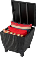 sundale black wicker storage box, 13 gallon outdoor, main product view