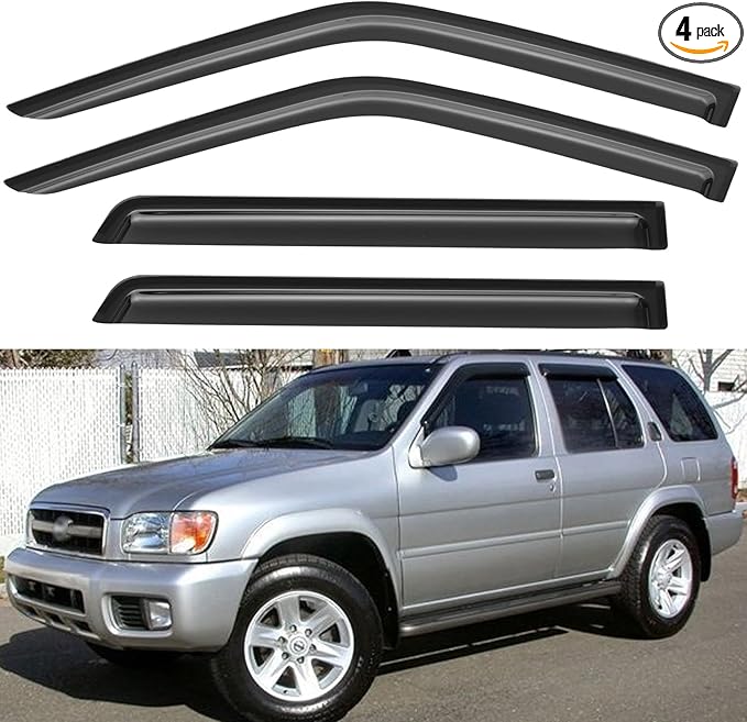 Window Visors Rain Guards for 1996-2004 Nissan Pathfinder, Out-Channel Window by YQAUTEC