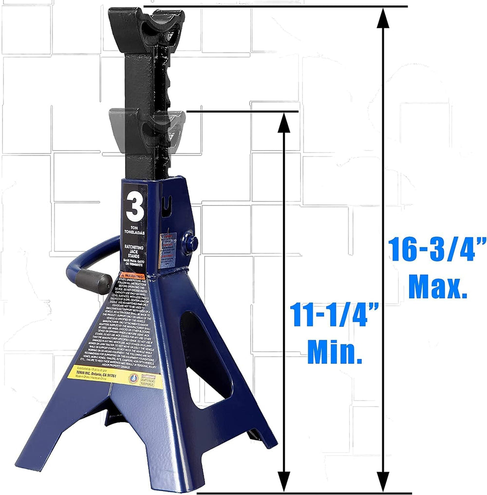 Big RED AT43202UR Torin Steel Heavy Duty Tall High-Lifting Jack Stands for Al...