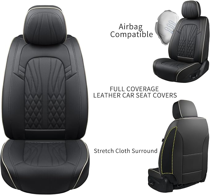 Seat Covers for Cars, Waterproof Seat Covers, Leather Car Seat Covers 2 Pack - Image 6