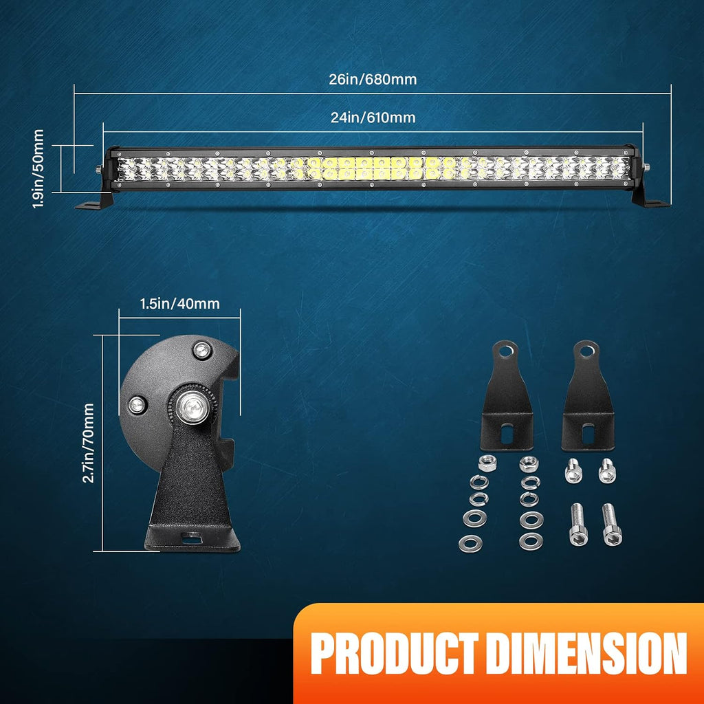 willpower 24 inch 180w led light bar 12v shown in use