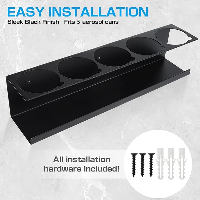 RealPlus Aerosol Spray Can Holder Rack Organizer, 5 Can Spray Bottle Holder - Image 7