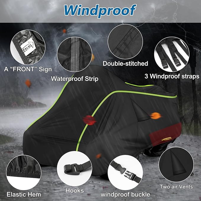 for Can-Am Spyder RT Full Cover 2010-2019, 420D Heavy Duty Waterproof Cover - Image 3