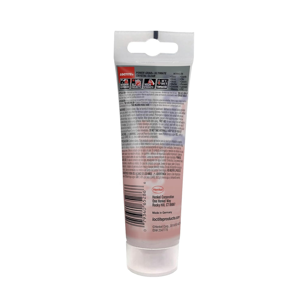 Loctite Power Grab Ultimate Crystal Clear Construction Adhesive, 6 Pack