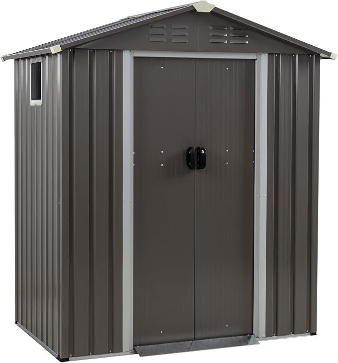 JY QAQA 5x3 FT Metal Outdoor Garden Storage Shed, Waterproof Metal Garden Sheds by JYQAQA