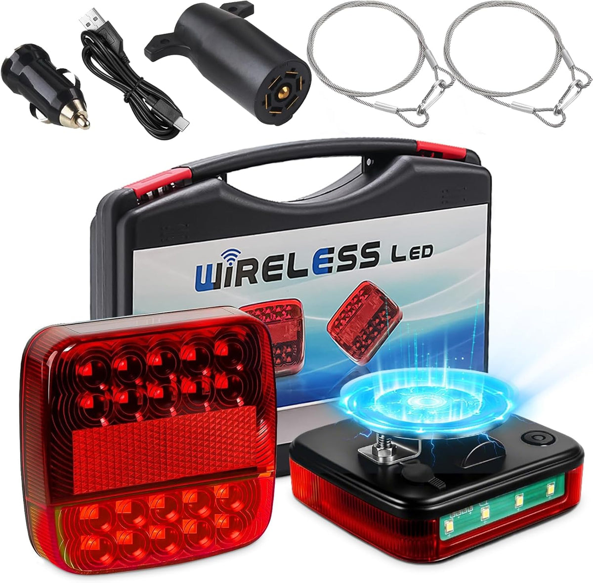 wireless trailer lights magnetic, upgrade rechargeable wireless trailer, main product view