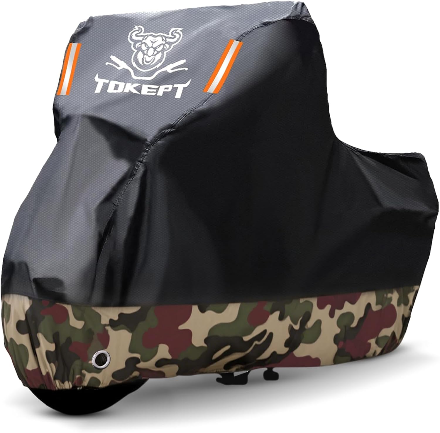 Motorcycle Cover Waterproof Outdoor All Season Weather Sun Rain Protection with Lock-Holes, Night Reflective & Storage Bag Fits up to 96" Motorcycles Powersports Vehicle Cover