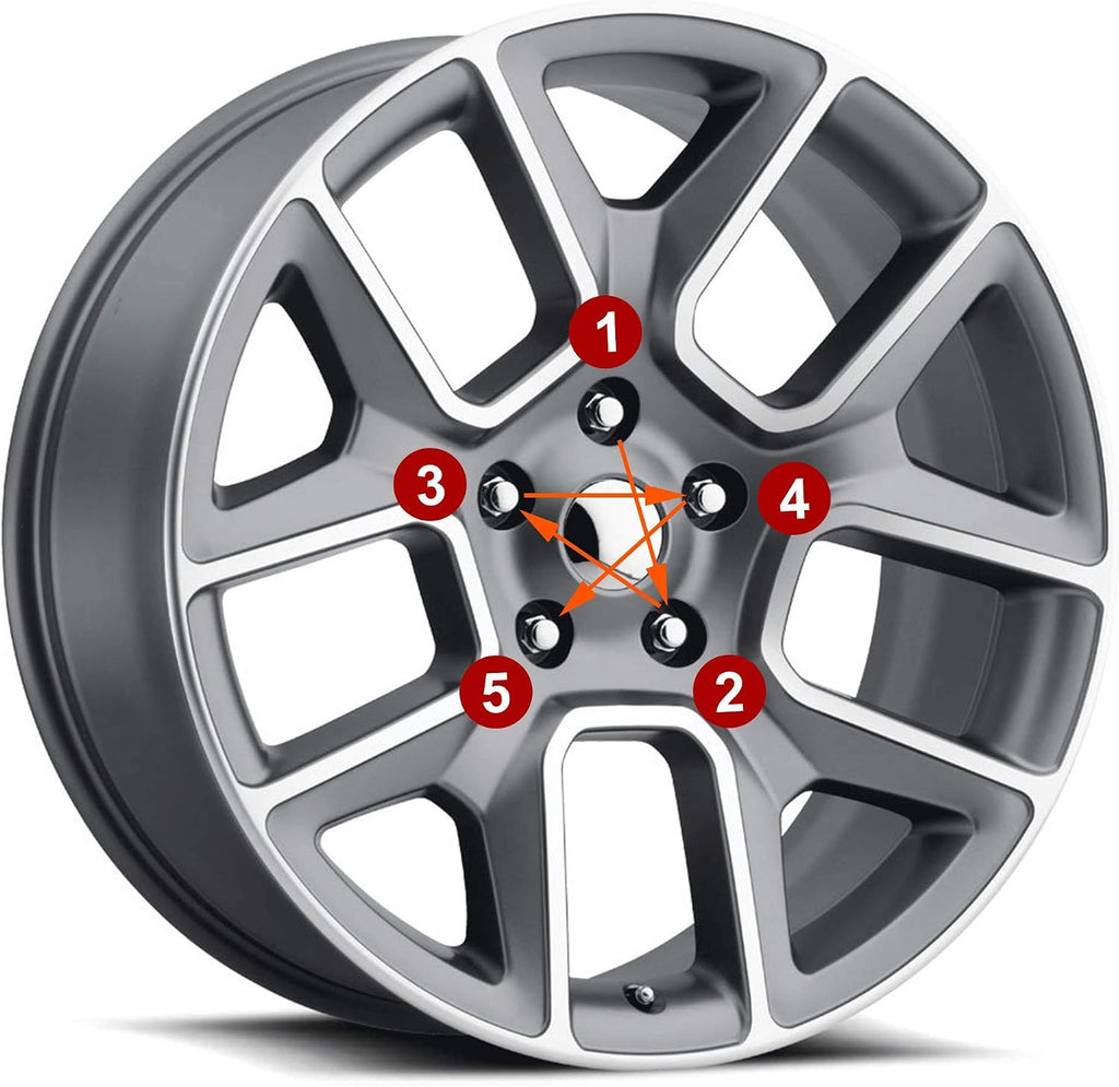 Wheel Lug Nuts, 12x1.5, Chrome, 20PCS | Closed End Bulge Acorn, Cone Seat, 19mm Hex, Aftermarket Wheels