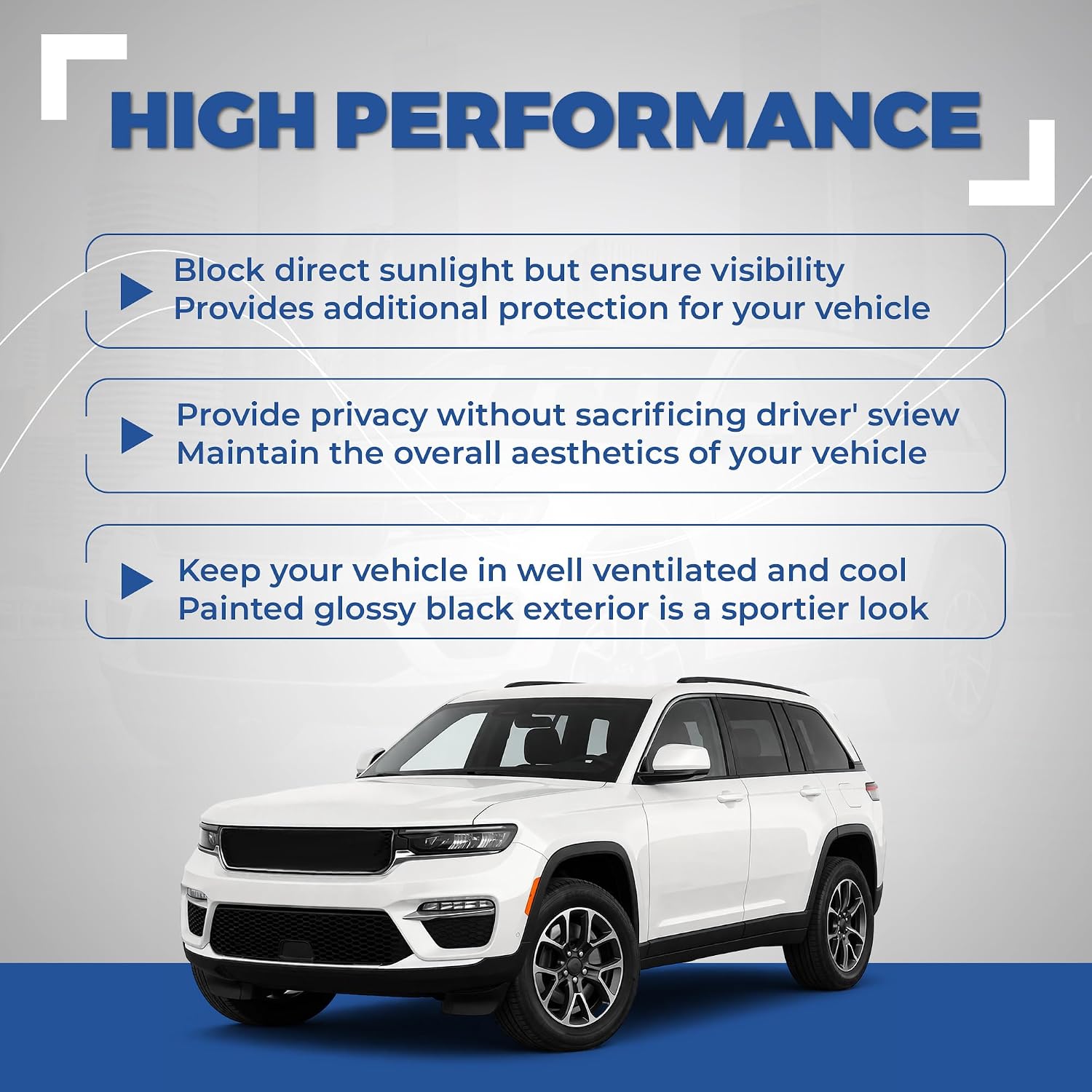 HECASA B Pillar Molding Trim Compatible with 2011-2021 Jeep Grand Cherokee Replacement for 57010447AN 57010447AO Door Pillar Applique Rear Window Trim Cover Windshield Pillar Panel Driver Side PP