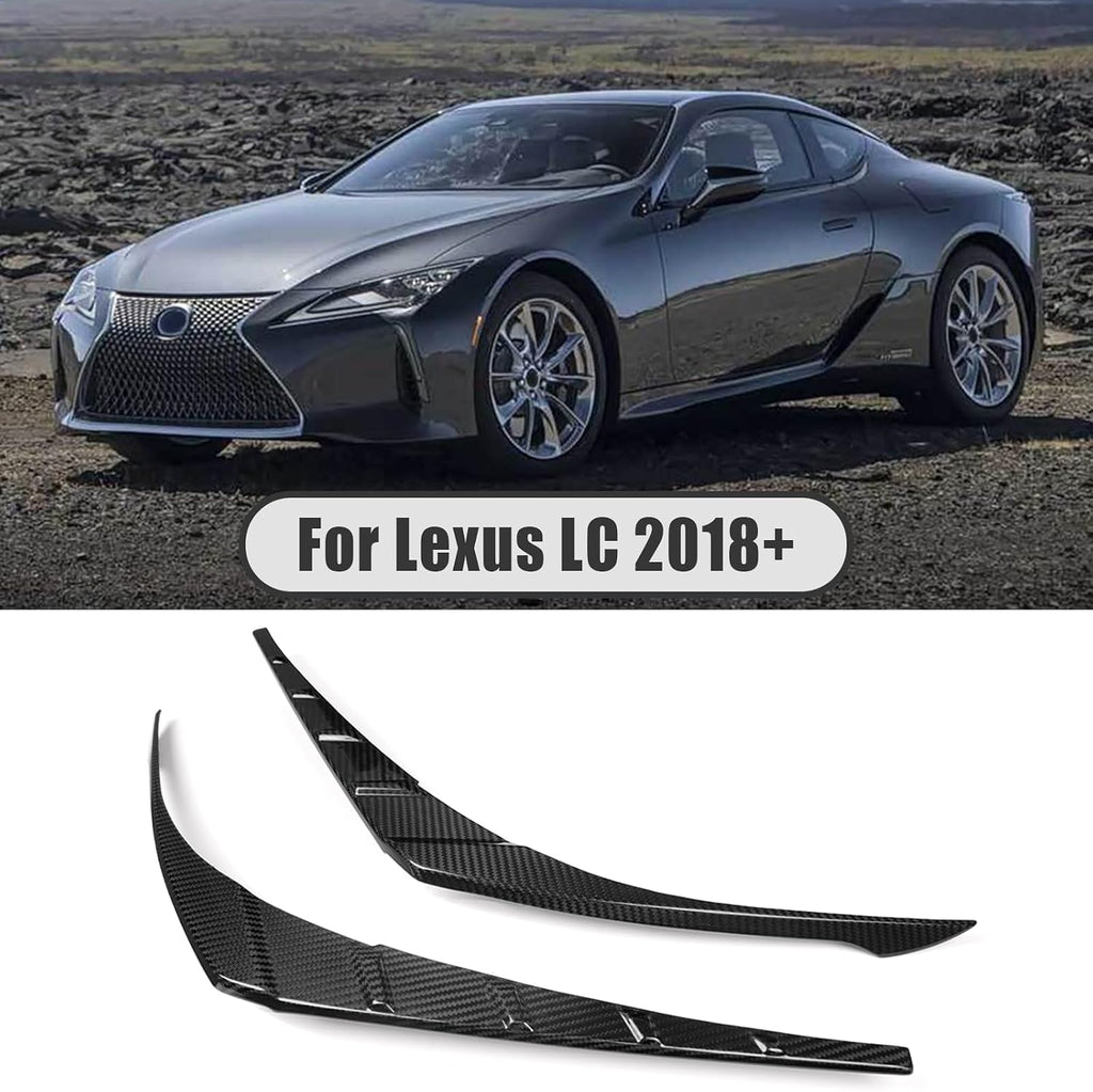 Yogen Dry Carbon Fiber Rear Tail Light Cover Bezel for LC LC500 LC500h Z100 2018 2019 2020 2021 2022 2023 2024 2025 2026 Taillight Eyelid Strip Rear Tail Lamp Trim (Glossy Carbon Fiber)