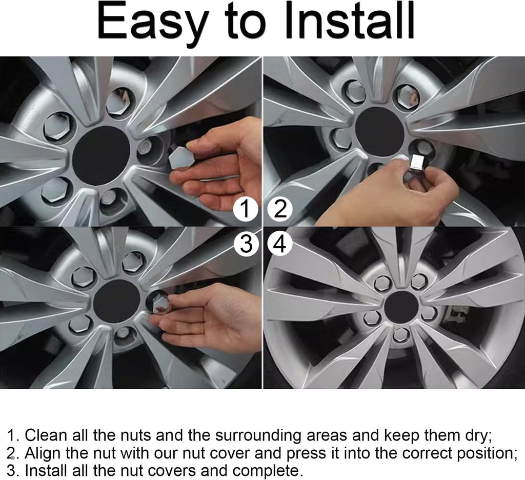 20 Pcs Lug Nut Covers for 2018-2022 2023 2024 Chevy Chevrolet Equinox, Protecting Decorating Wheel Bolts Protective Covers Rust-Resistant Car Accessories,Silver-19mm