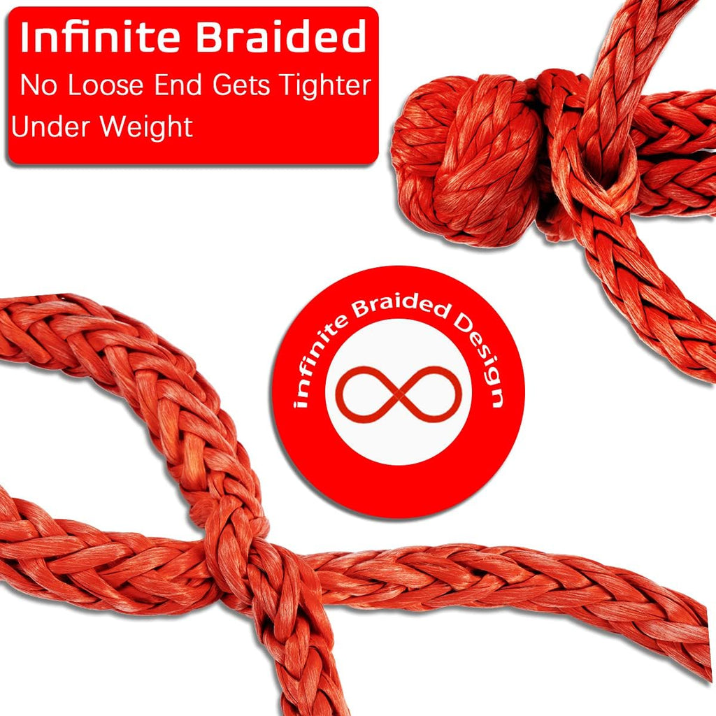 Soft Shackle 1/2" X 22 Inch (57,000LBS) Breaking Strength, Synthetic Road Recovery Rope for Sailing SUV ATV 4X4 Truck Jeep 2 Pack -Safer Than Metal Shackle