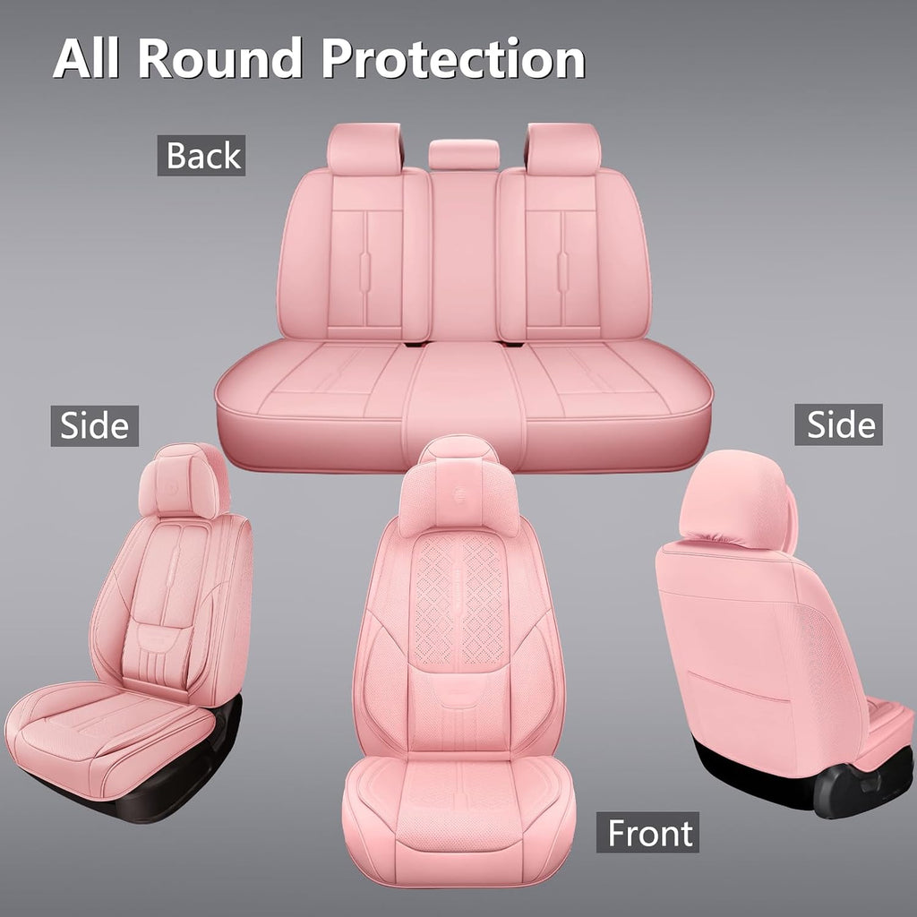 ns yolo universal fit premium pink leather 5-seats, package contents