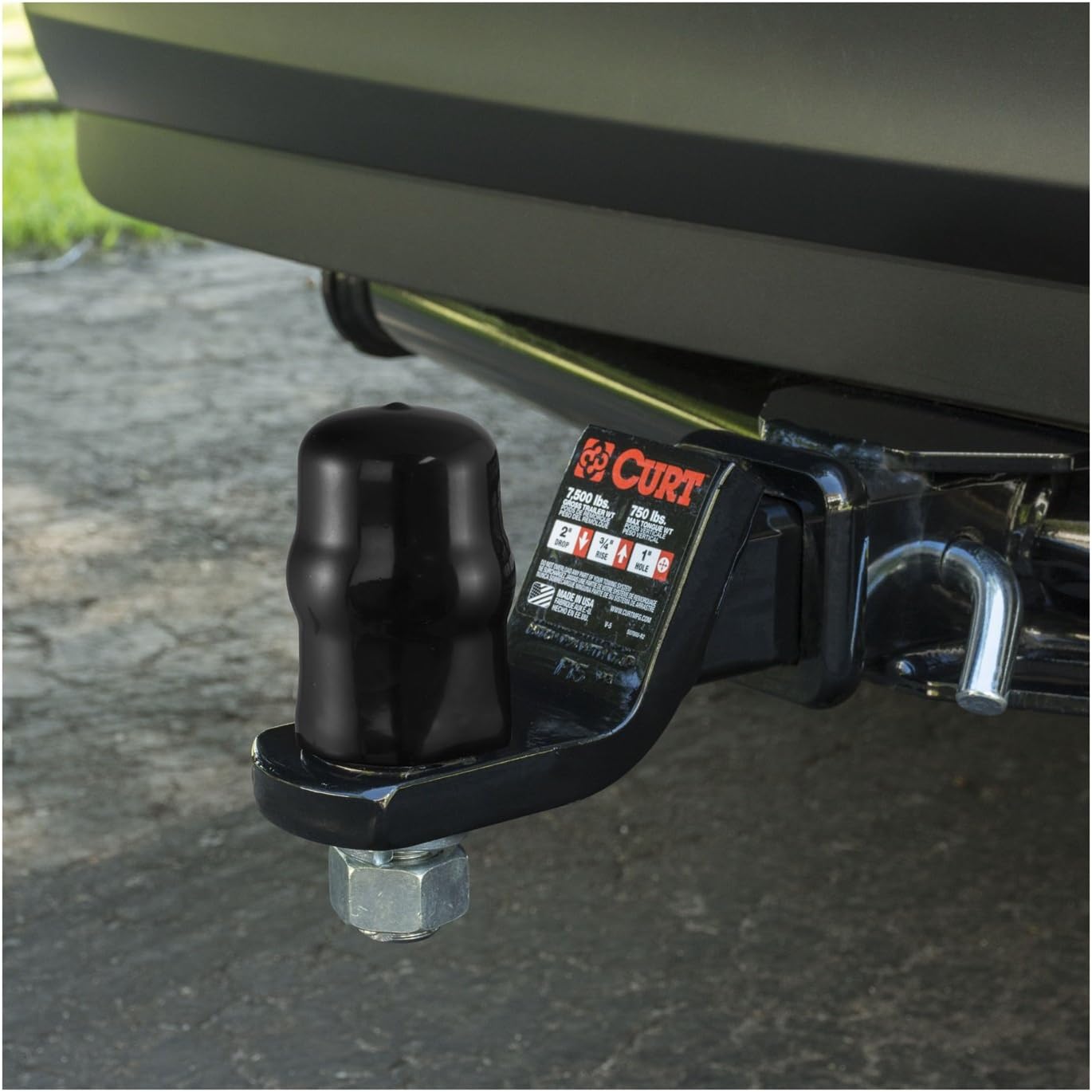 CURT 21800 Black Rubber Trailer Hitch Ball Cover, 1-7/8 or 2-Inch Diameter