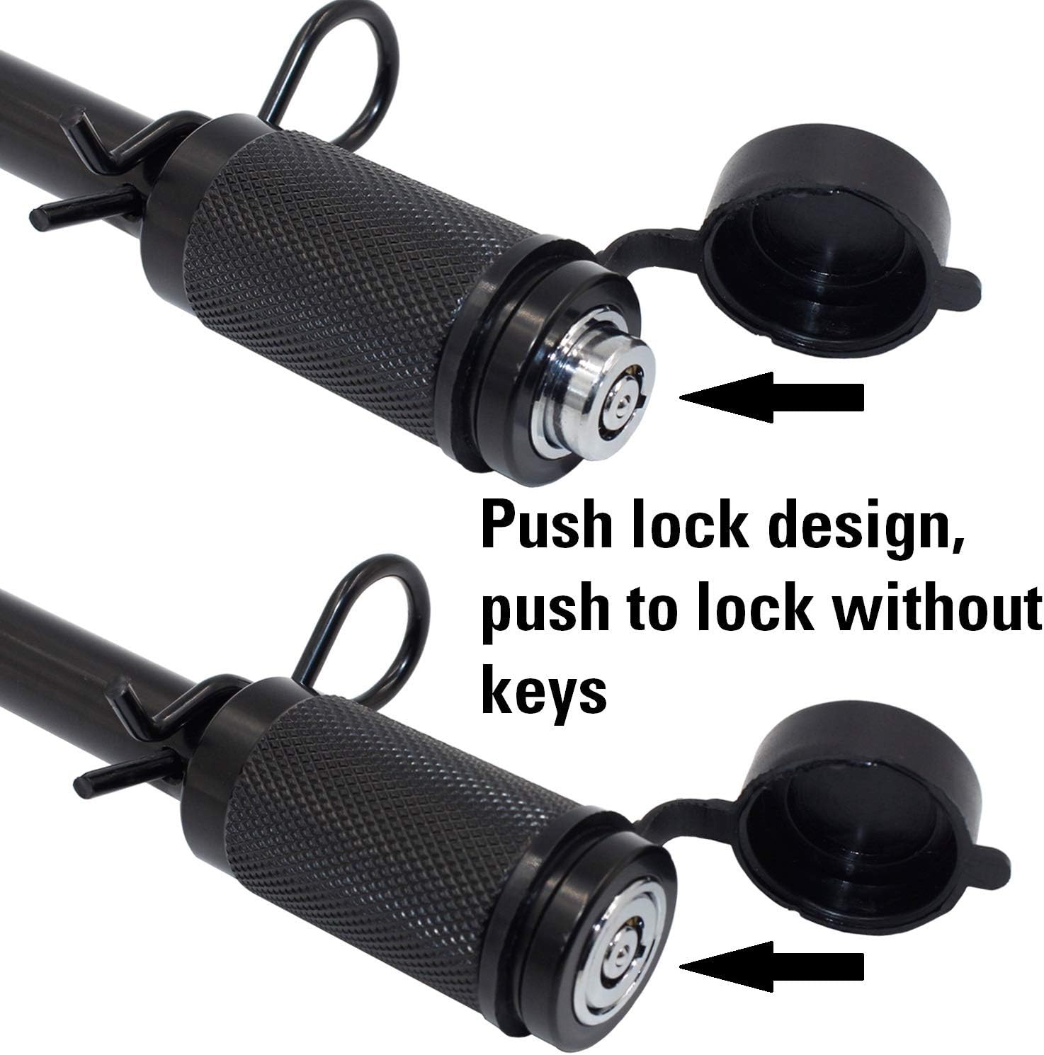 TowWorks 79631 Keyed Unique 5/8" Trailer Hitch Lock with Extra Long 3-1/4" Span, Double Safety Tow Hitch Receiver Locking Pin for Class III IV Hitches with 2" and 2.5" Receivers
