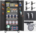 Garage Storage Cabinet with Wheels & Pegboard, Assembly Required