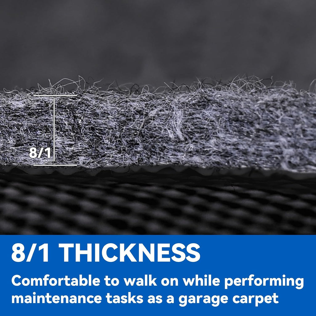 Garage Floor Mat, 5 x 6 Ft Waterproof Mat with Non-Slip Backing, Reusable Absorbent Surface, Easy Clean Floor Protector Oil Spill Mats for Garage, Driveway, Workshop