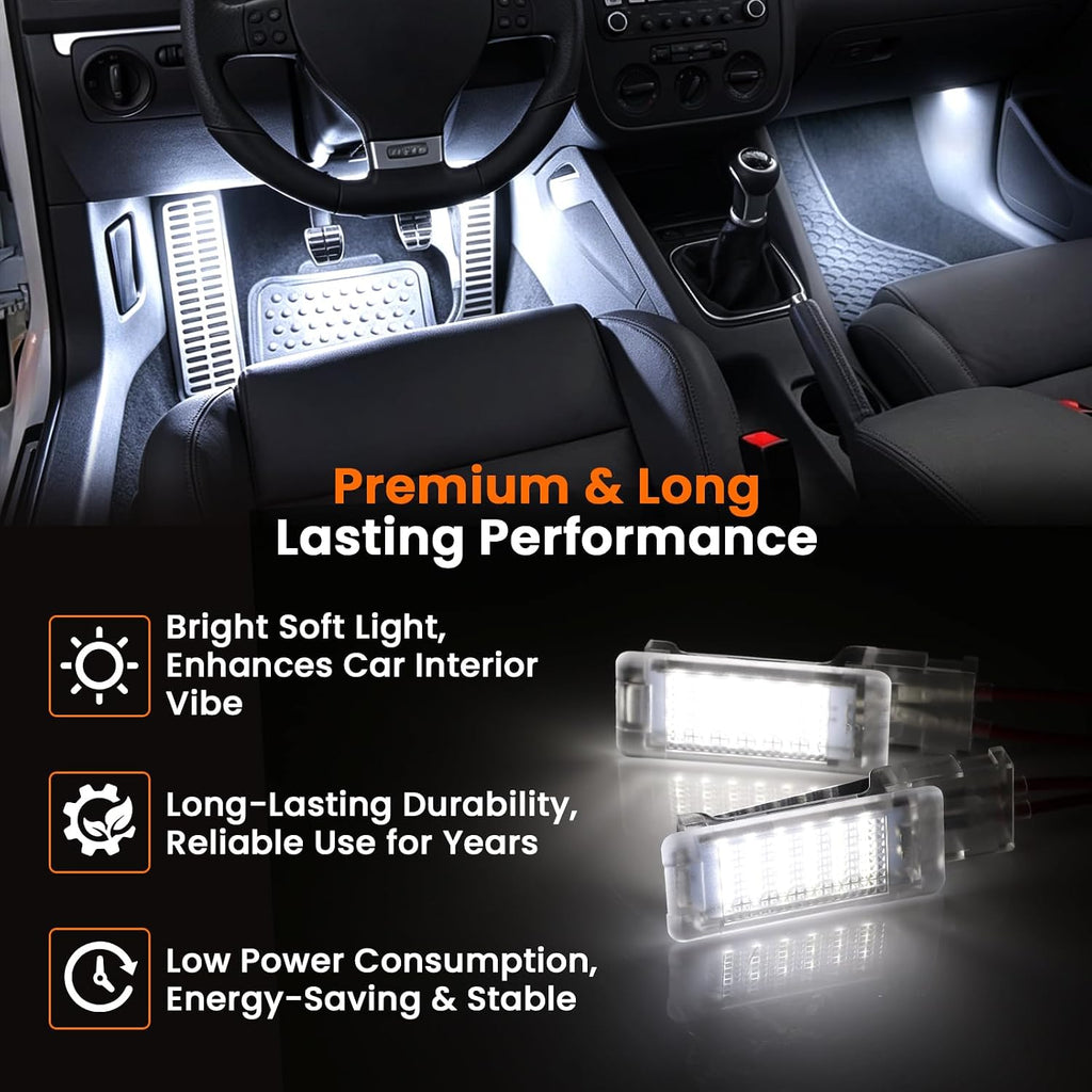 YCLL LED Glove Box Footwell Lights White for VW Golf Jetta GTI Altas CC Eos Tiguan