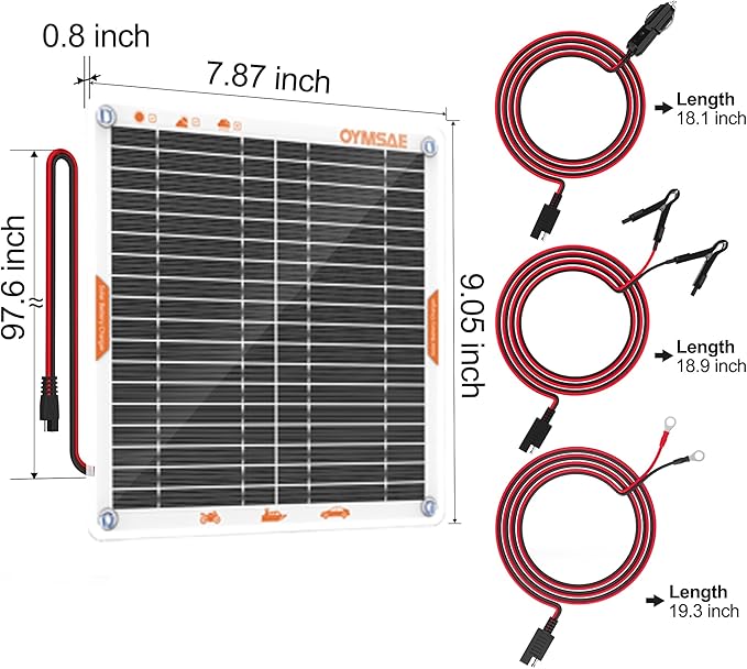OYMSAE 5W 12V Solar Car Battery Charger Portable Waterproof Solar Power Battery - Image 5