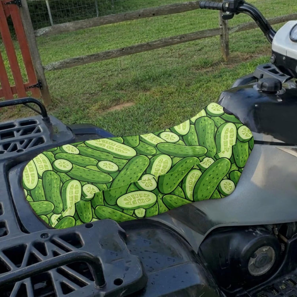 Cucumber Pickle ATV Seat Cover Easy to Install Four Wheeler Seat Cover Waterproof Material ATV Accessories Compatible with Most ATV for Sportsman, Rancher, Scrambler