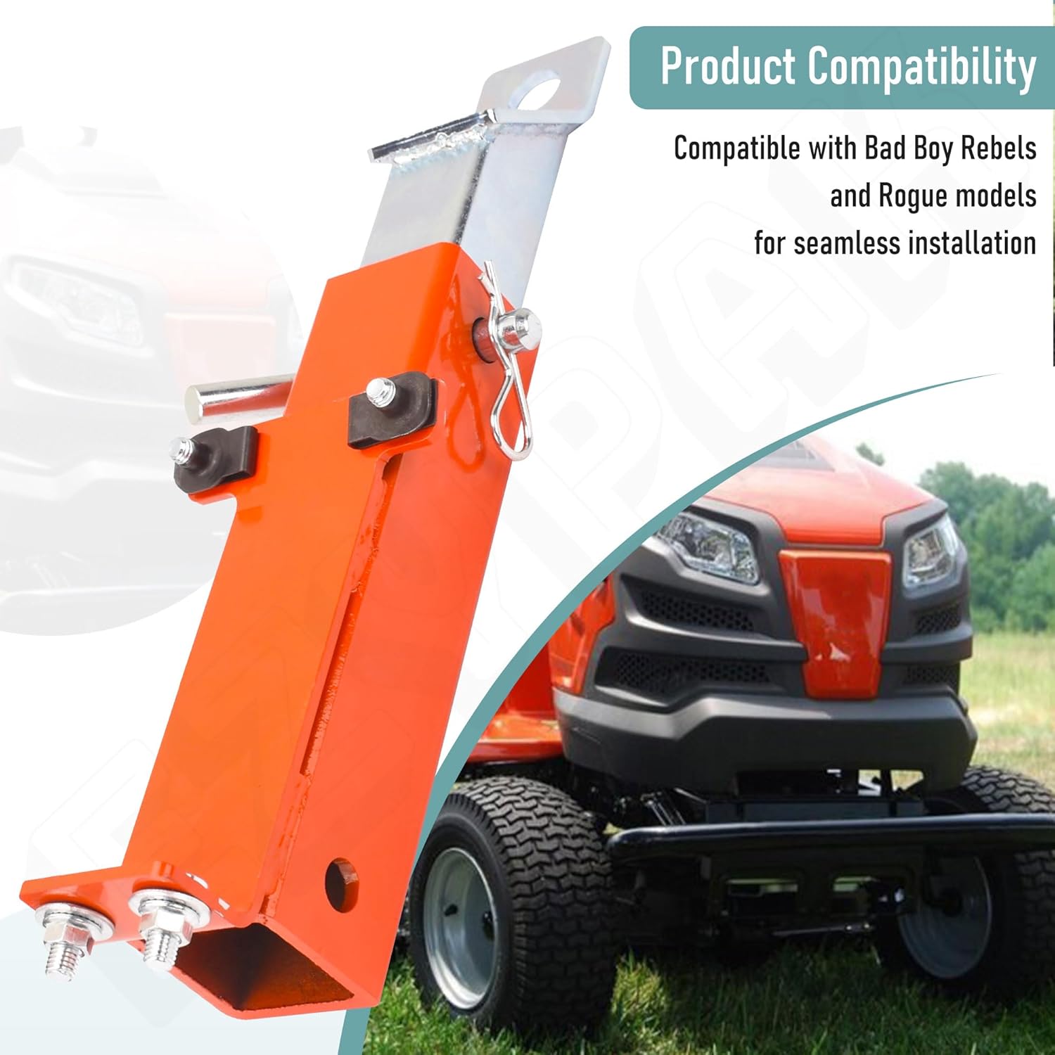 Heavy-Duty 093-1129-00 2" Rear Hitch Assembly Compatible with Bad Boy Mowers Rebel, Rogue & Renegade Models