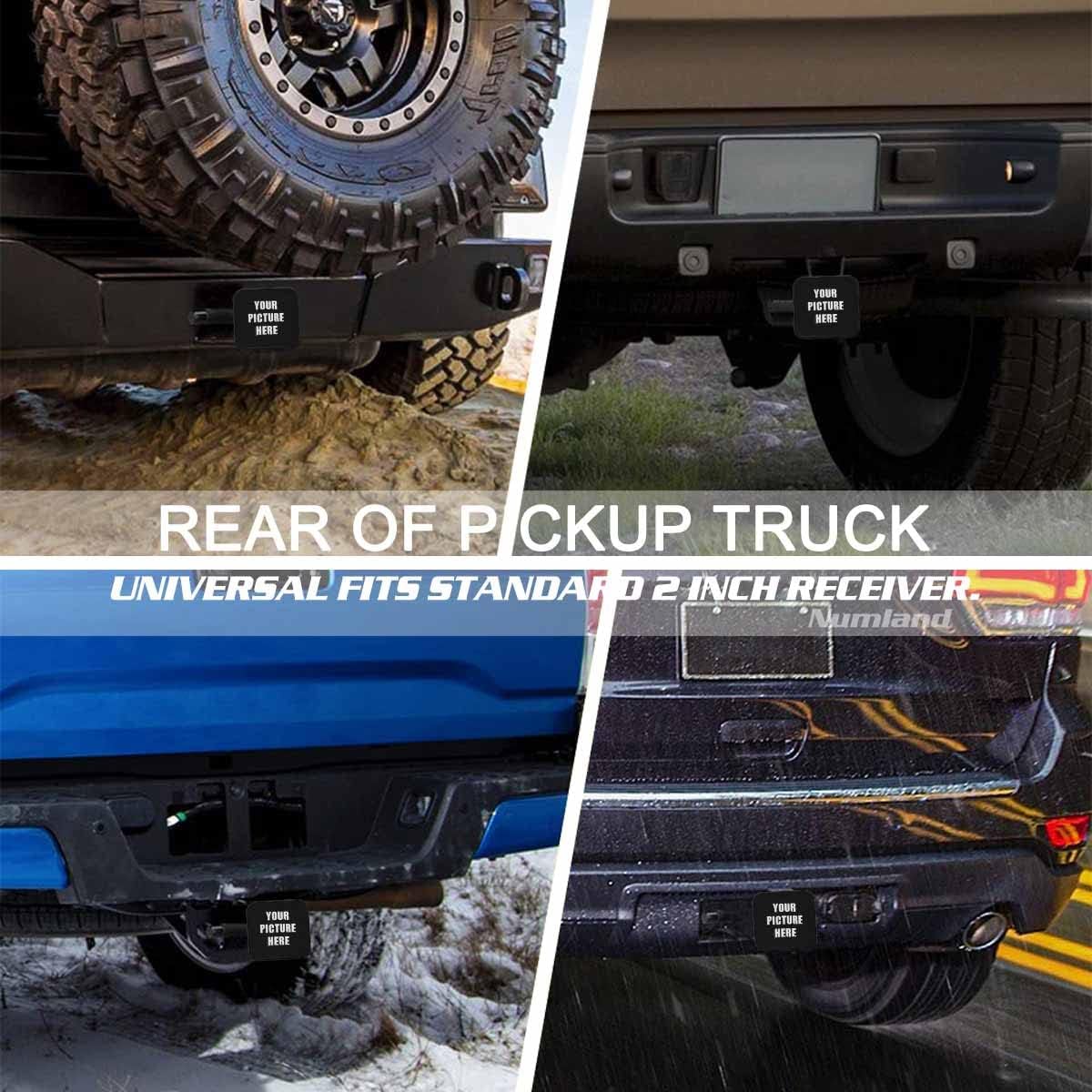 Customize Your AUTO Trailer Hitch Cover, Custom Pattern Tow Receiver Tube Plug Cap,2" Hitch Cover Plug Insert Compatible，2 Inch Rugged Rubber Receiver Tube Hitch Plug(1Pack)