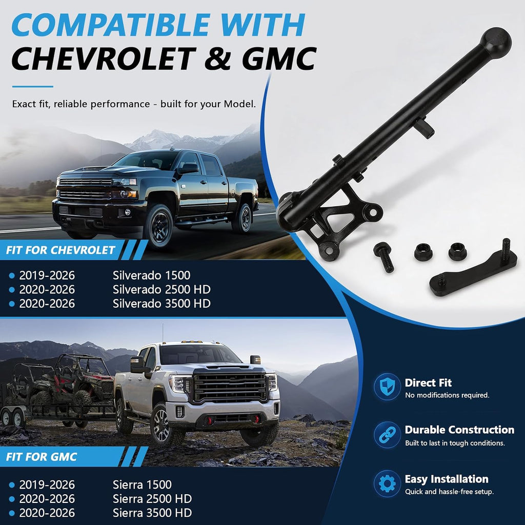 Auxiliary Tailgate Step Handle Compatible with Chevy Silverado & GMC Sierra 1500 2500HD 3500HD 2019-2026 Truck Bed Assist Handle Assembly Tailgate Handle W/Bracket Repalces 85116689 84338560