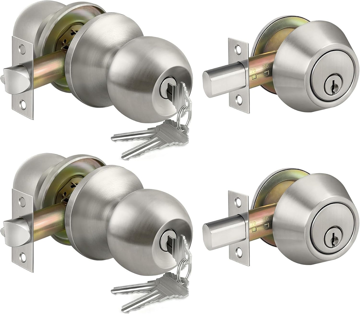 bestten 2 pack all keyed same exterior door, main product view