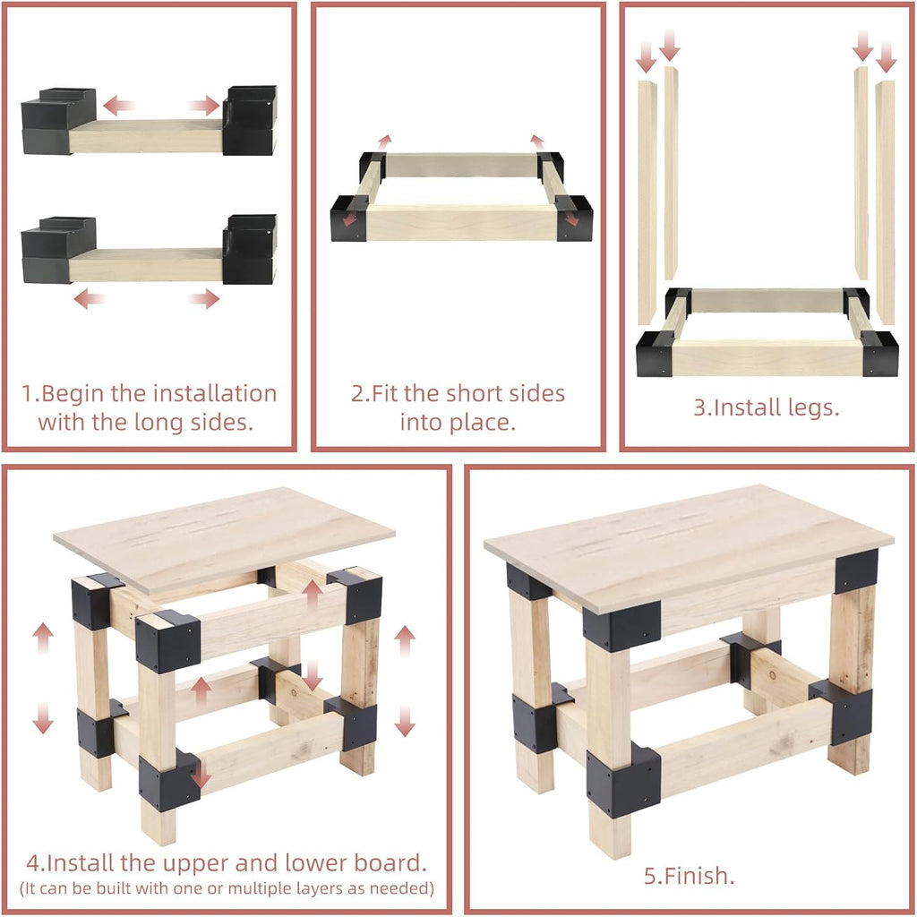 workbench bracket kit, heavy duty steel workbench kit on a desk or shelf