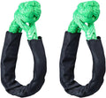Set of Two Green 1/2" Synthetic Soft Rope Shackles 38,000lbs+ (2pcs)
