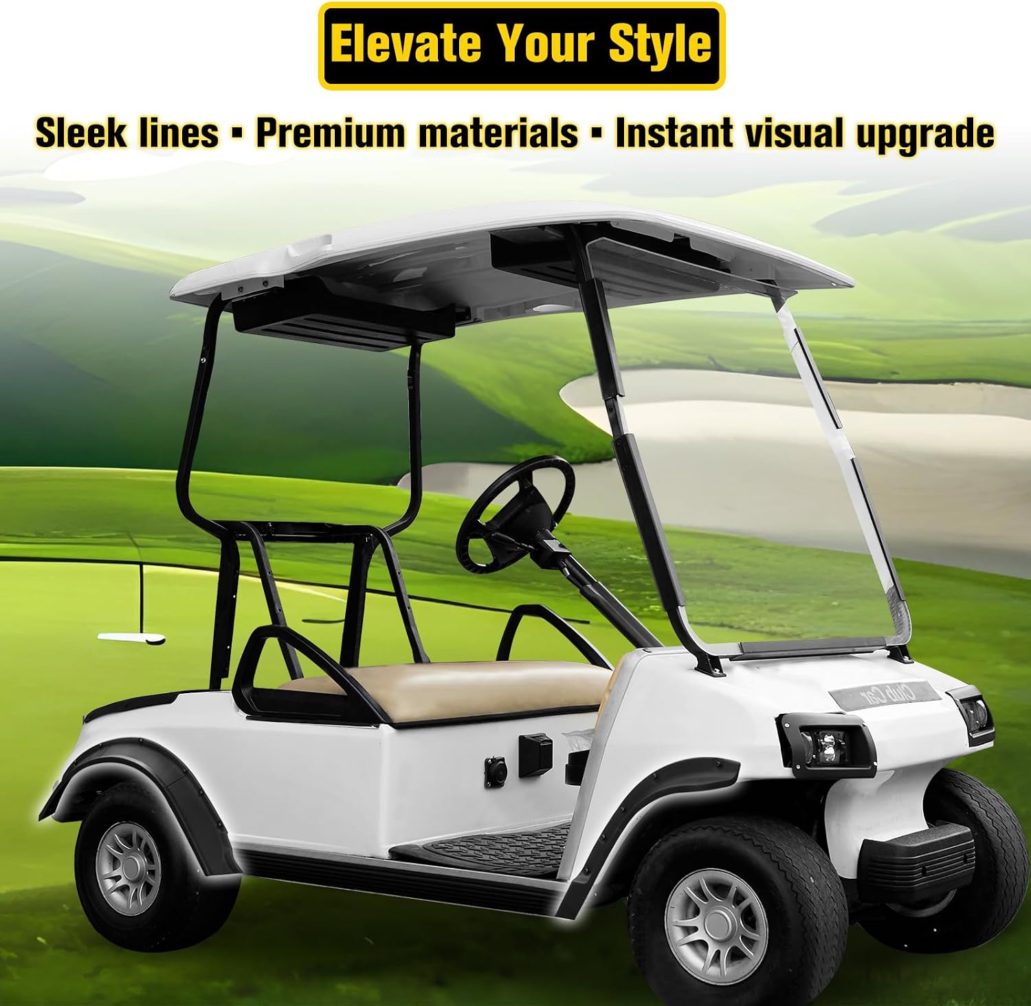 Front and Rear Fender Flares for Club Car DS 1993+, Combined Mud Flaps Guards for Clubcar DS, Golf Cart Accessories, Standard and Unmodified Golf Carts Body Only
