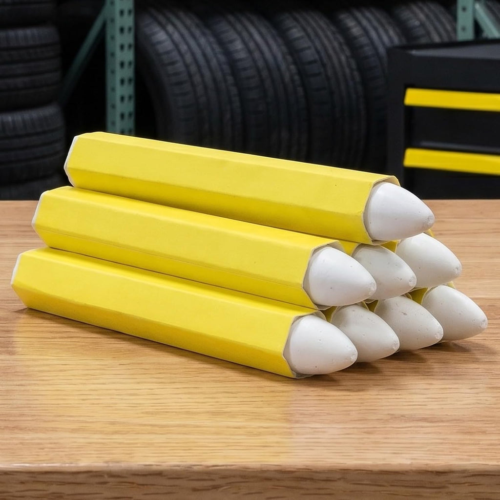 Operitacx 12pcs Car Tire Crayon Marker Pens - White Waterproof Wax Paint Pencils for Automotive Wheel Repair Industrial Tire Drawing Shop, Marking Tools