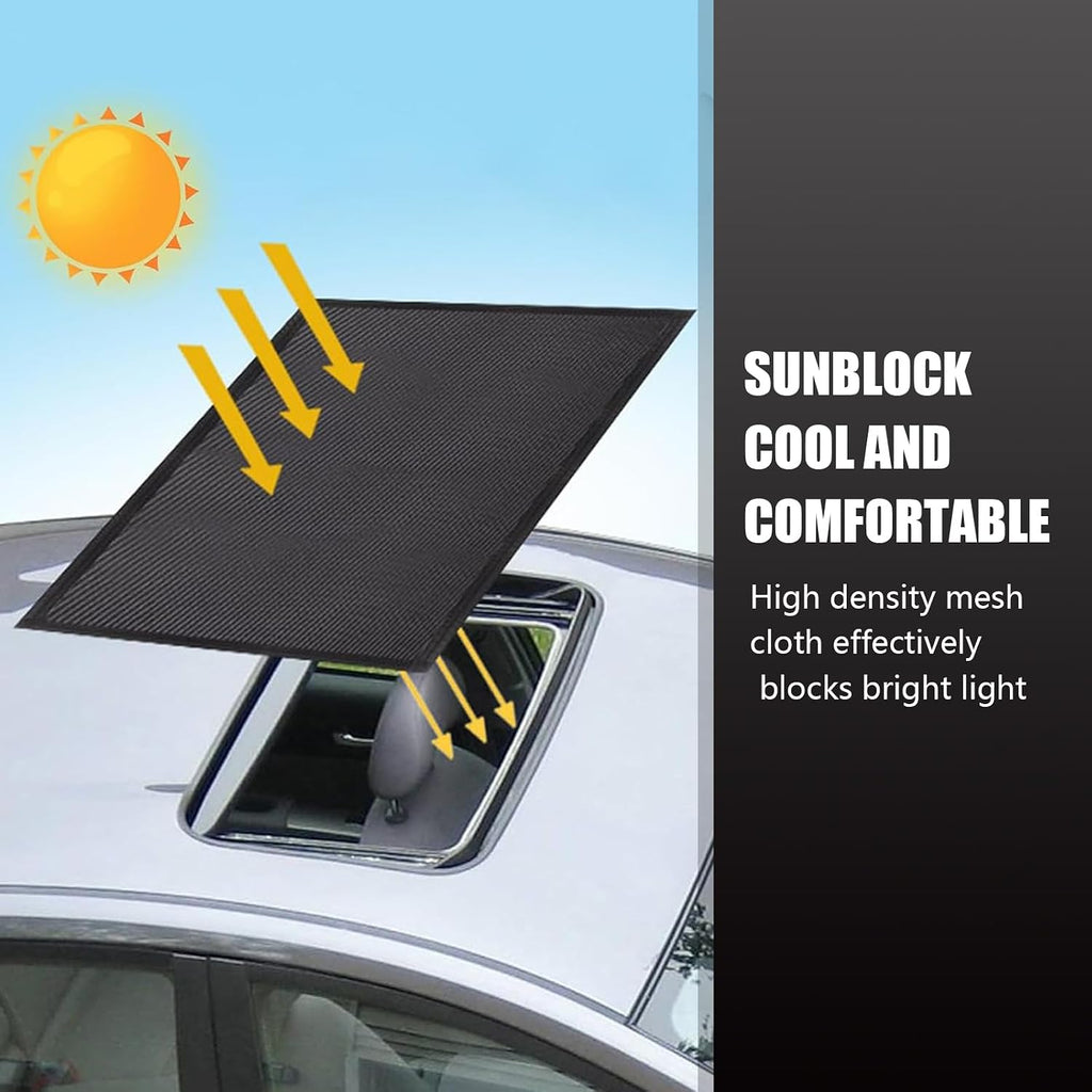 Car Roof Sunroof Sunshade Net, Outdoor Cooling Camping Skylight Ventilation Net, 39.37" x 25.59" Adsorption Sunscreen Heat Insulation Protective Mesh, Universal for Most Vehicles (Black)